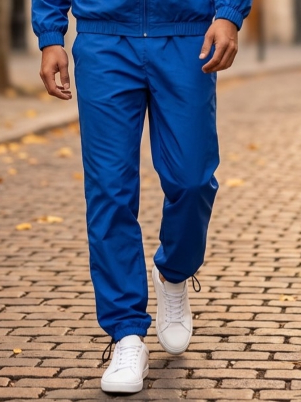 Vintage Speedo Royal Blue Nylon Warmup Pants Mesh Lined Drawstring Ankles XL EUC